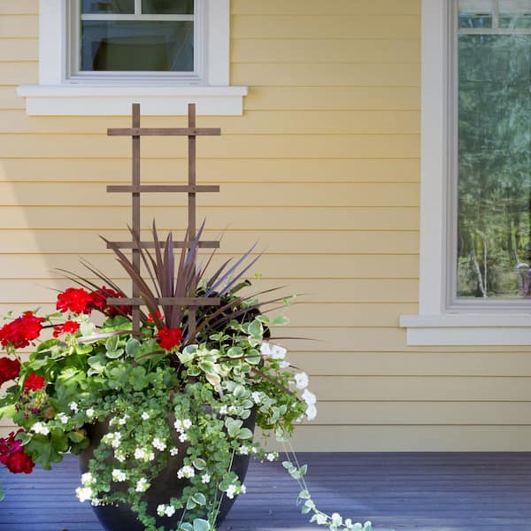 Homestead 36 in. Walnut‐Tone Pot Trellis (2‐Pack)