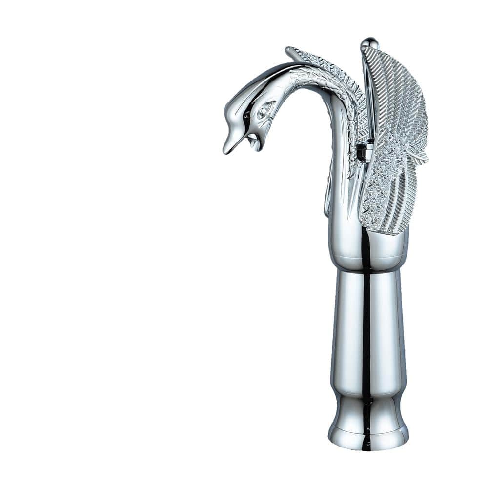 Polished Chrome Swan Single Handle Bathroom Vessel Faucet
