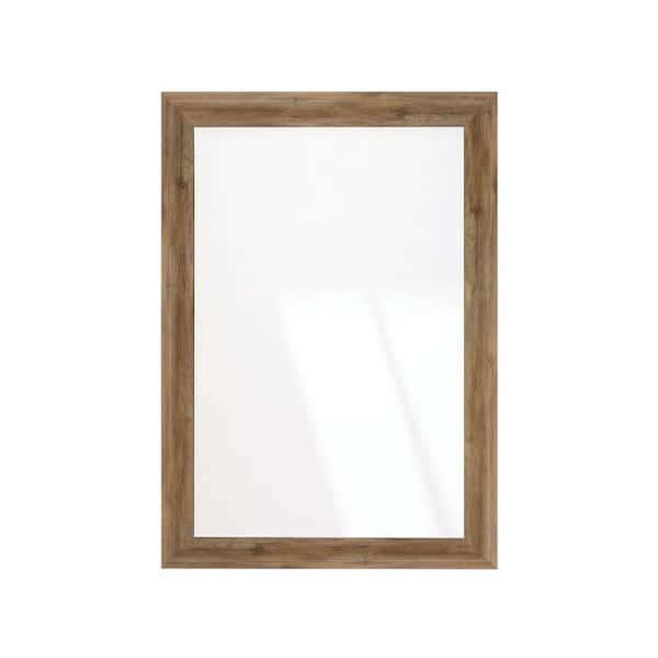 BrandtWorks 33 in. W x 51 in. H Americana Brown Rustic Sloped Wall Mirror