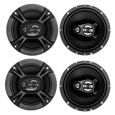 4 Soundstorm SSL EX365 6.5 in. 300-Watt 3-Way Car Coaxial Audio Black Speakers Pair