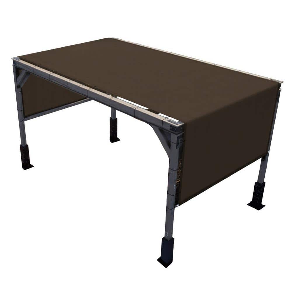 12 ft. x 12 ft. Brown Fabric Sun Shade Cloth with Grommets 95% Shade Pergola Cover Canopy(Stainless Steel Weighted Rods) price history on PriceWatchPro