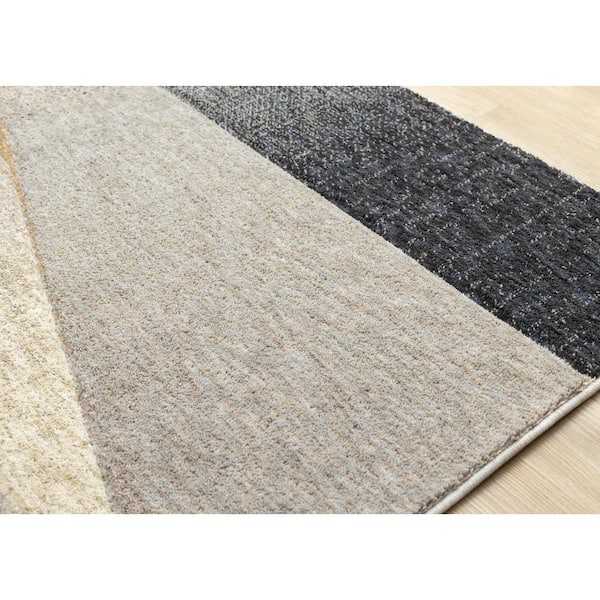 Cora Collections 5 ft. x 8 ft. Grey Geometric Indoor Area Rug
