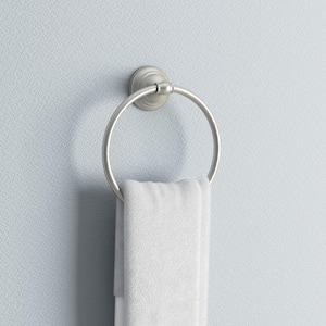Highlander Collection Towel Ring in Satin Nickel