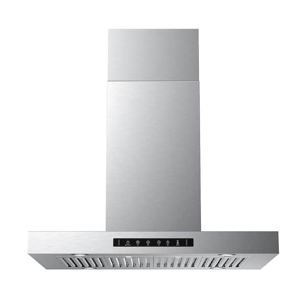 42 in. 900 CFM Ducted Island Range Hood with LED light in Stainless Steel