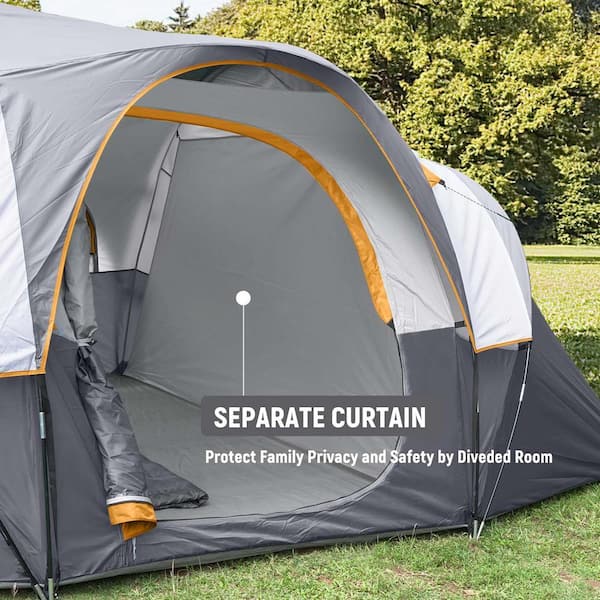 Zeus & Ruta 11 ft. x 14 ft. Gray 10-Person Camping Tent Portable