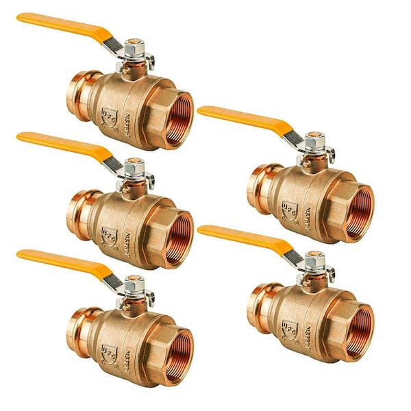 PLUMBFLEX 2 in. Press x FIP Brass Adapter Ball Valve (Pack of 5)