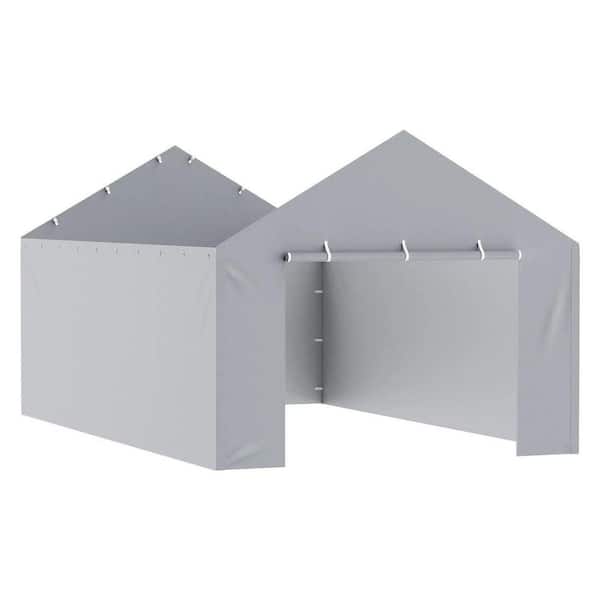 12 ft. x 20 ft. Garage Side Canopy Cover-Heavy-Duty Waterproof & UV-Resistant (Top and Frame Not Included)