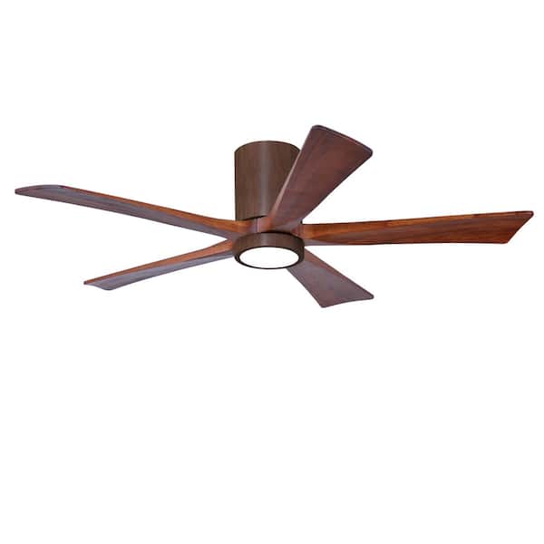 Unbranded Irene-5HLK 52 in. Integrated LED Indoor/Outdoor Walnut Tone Ceiling Fan with Remote and Wall Control Included