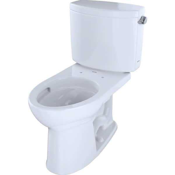 TOTO Drake II 2-Piece 1.28 GPF Single Flush Elongated Toilet with CeFiONtect and Right Hand Trip Lever in Cotton White