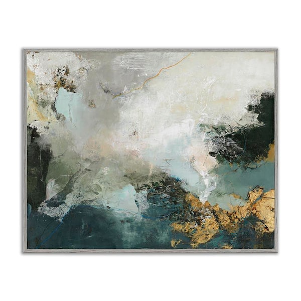 Stupell Industries Stormy Dark Abstraction by Design Fabrikken Gray Framed Abstract Giclee Art Print 16 in. x 20 in.