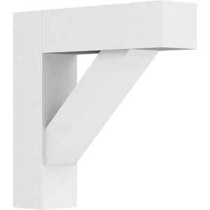3 in. x 14 in. x 14 in. Traditional Bracket with Block Ends Standard Architectural Grade PVC Bracket
