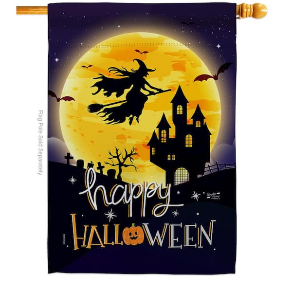 Angeleno Heritage MADE AND DESIGNED LOS ANGELES CALIFORNIA 28 in. x 40 in. Witchy Halloween Fall House Flag Double-Sided Decorative Vertical Flags