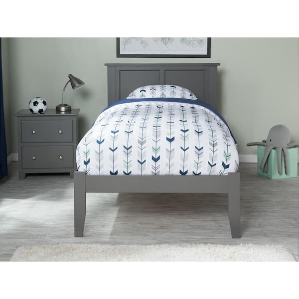 AFI Madison Twin XL Platform Bed with Open Foot Board in Grey