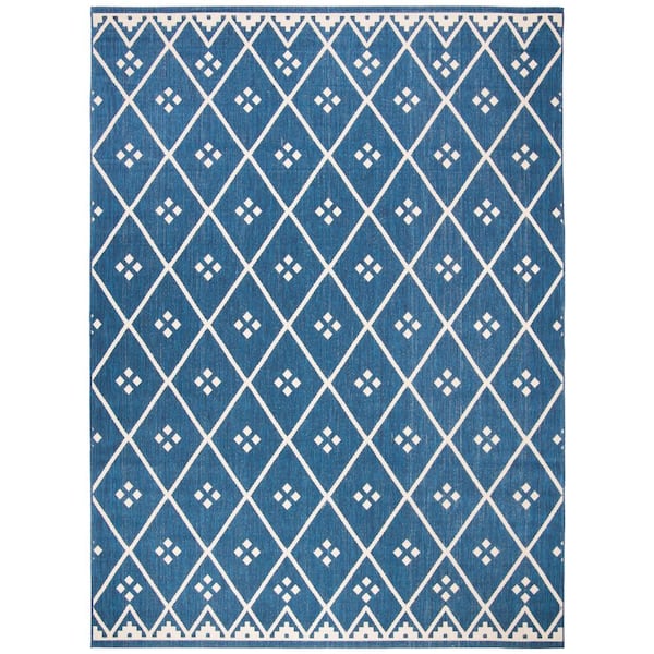 White and Blue Walk In Closet with Blue DIamond Pattern Rug - Transitional  - Closet