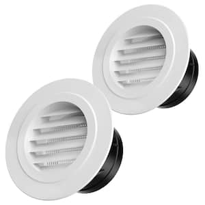 2 Pcs 4 in. Soffit Vents, Soffit Round Vent with Built-in a Fly Screen for Bathroom Office Home