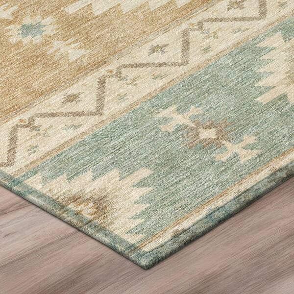 Chantille Machine Washable Indoor/Outdoor Abstract ACN3126 Seafoam 5 ft. x 7 ft. 6 in. Area Rug
