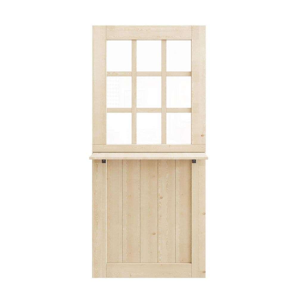 36 in. x 80 in. Universal 9-Lite Clear Glass Unfinished Exterior Door with Shelf Solid Wood Front Door Slab-Dutch price history on PriceWatchPro