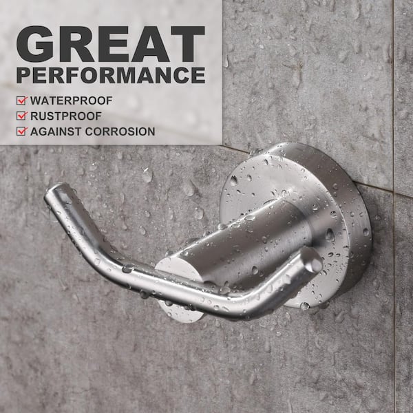 Stainless Steel Bathroom Hook Wall Mount J-Hook Robe/Towel Hook with Concealed Mounting Hardware in Brushed Nickel