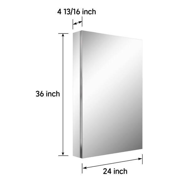 16点 ZXDDMS 24 in. W x 36 in. H Rectangular Aluminum Silver Right Hinge