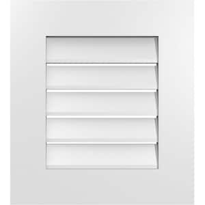 18 in. x 20 in. Vertical Surface Mount PVC Gable Vent: Functional with Standard Frame