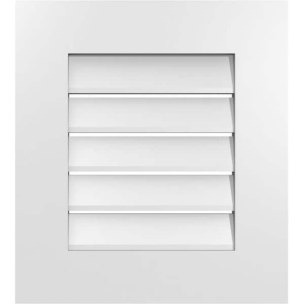 Ekena Millwork 18 in. x 20 in. Vertical Surface Mount PVC Gable Vent: Functional with Standard Frame