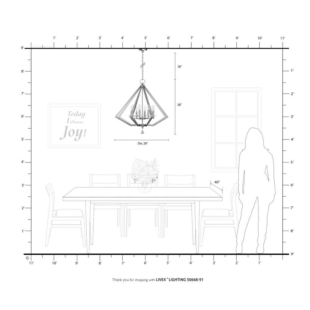 Brushed Nickel and Crystal 8-Light Candle Chandelier