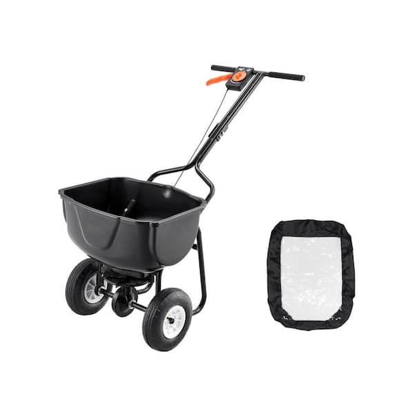 60 lb. Heavy Duty Steel Walk Behind Broadcast Spreader for Lawn Seed and Fertilizer Application