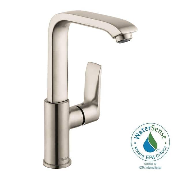 Hansgrohe Metris E-230 Single-Handle High-Arc Single Hole Bathroom Faucet in Brushed Nickel