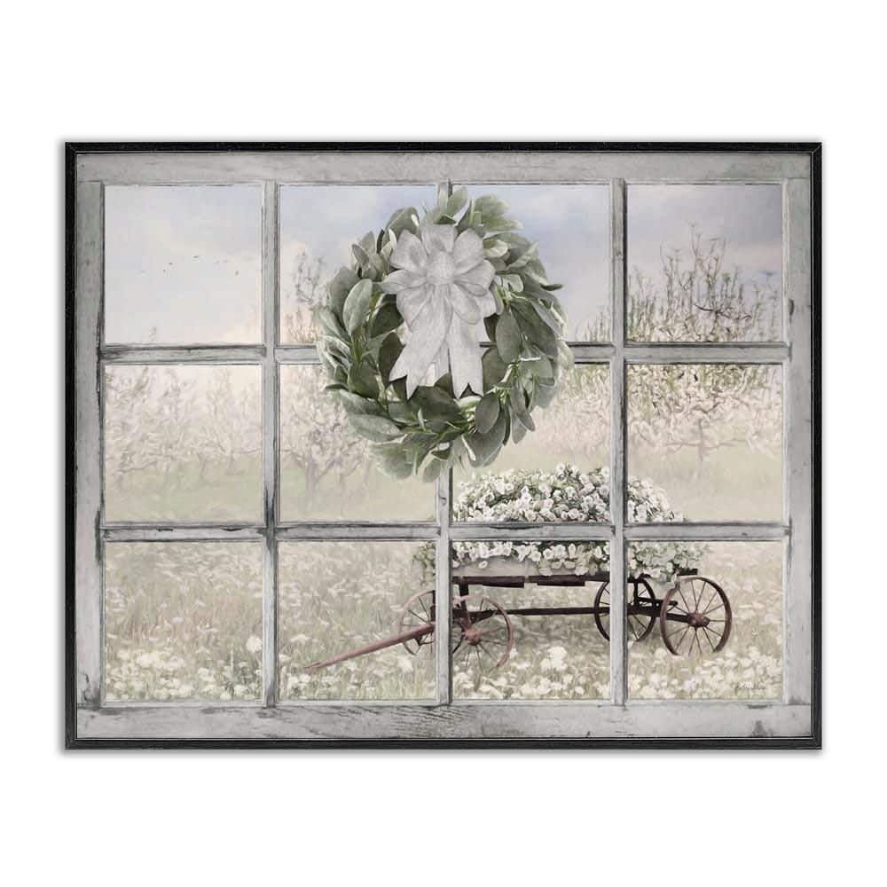 Rustic Meadow Floral Wagon by Lori Deiter Black Framed Giclee Art Print Nature 11 in. x 14 in. price history on PriceWatchPro