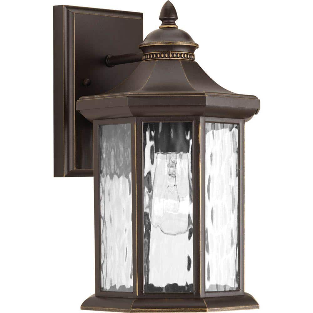 Edition Collection 1-Light Antique Bronze Water Glass Traditional Outdoor Medium Wall Lantern Light price history on PriceWatchPro