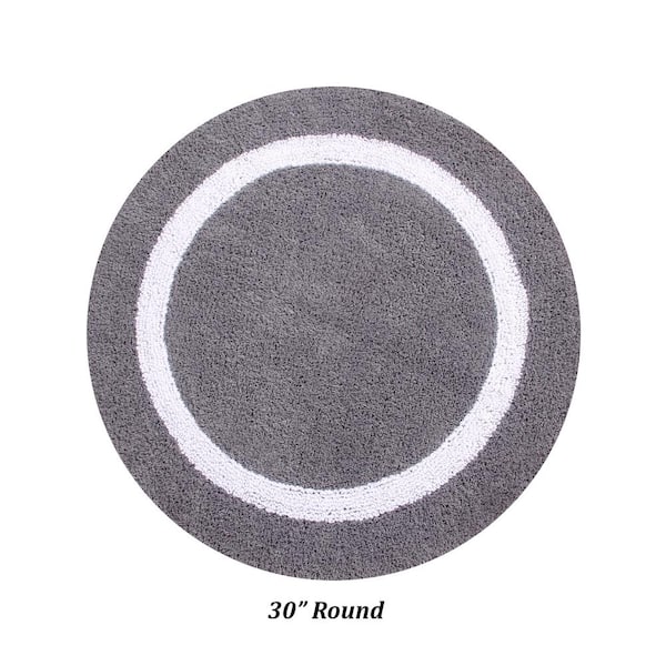 30 Round Hotel Collection Bath Rug Gray/White - Better Trends