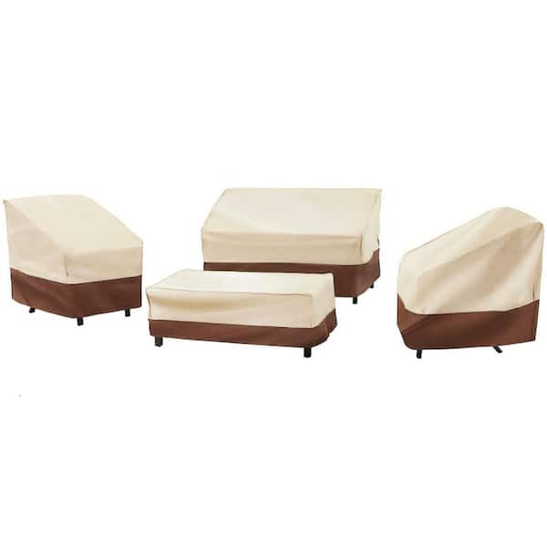 Patio Furniture Cover Set, 4 Piece Outdoor Furniture Cover Waterproof, 400D Heavy Duty Lawn Patio Set Covers