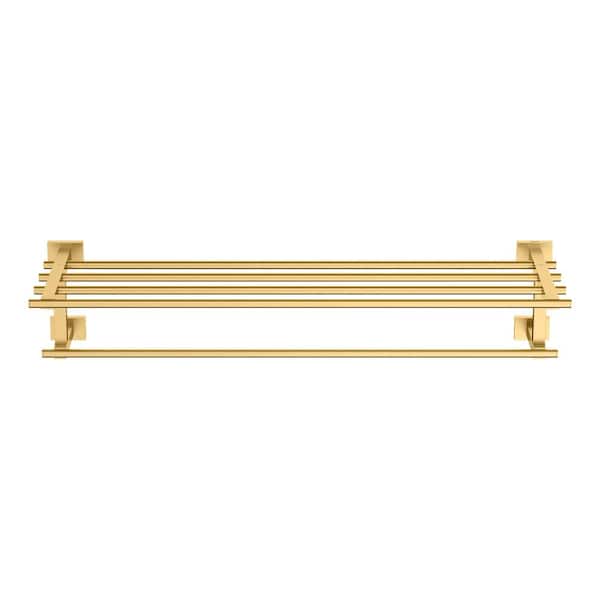 Essentials Cube 23-5/8 in. Wall Mounted Multi Towel Bar in Brushed Cool Sunrise