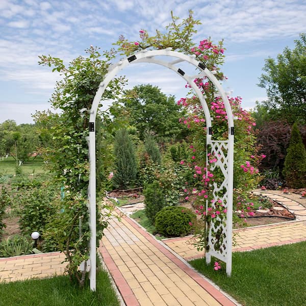 EAGLE PEAK 92 in. x 61 in. Wood Garden Arbor Trellis Archway