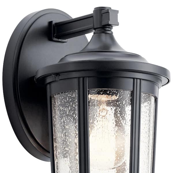 1 Light Black Outdoor Wall Sconce, Kichler Outdoor Lighting Wall Sconce