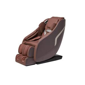 Costway Brown PU Leather Full Body Massage Chair Zero Gravity with SL ...