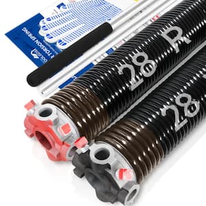 0.234 in. Wire x 2 in. x 28 in. L Electrophoresis Garage Door Torsion Springs in Red Left and Right with Winding Bars