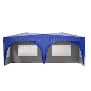 20 ft. W x 10 ft. L Blue Pop-Up Canopy Portable Party Folding Tent Outdoor Wedding Party Tents for Parties Canopy Gazebo