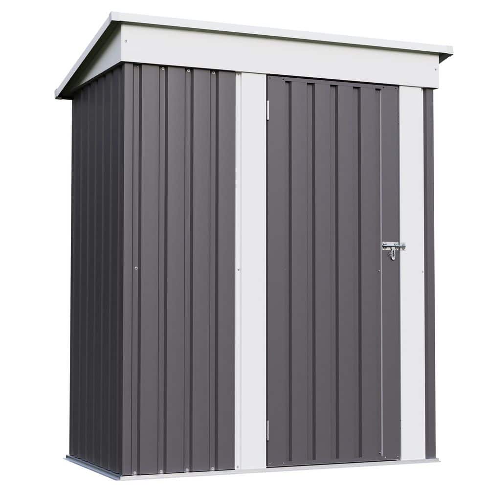 5ft. W x 3 ft. D Metal Storage Shed with Lockable Door, Waterproof Garden Tool Shed, Gray (15 sq. ft. ) price history on PriceWatchPro
