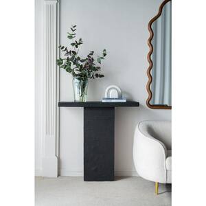14 in. in Black Rectangle Concrete Coffee Table