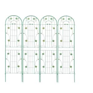 0.51 in. W x 80 in. L x 87 in. H Metal Arch Garden Trellis Climbing Plant Support Garden Fence Weddings In Green(4-Pack)