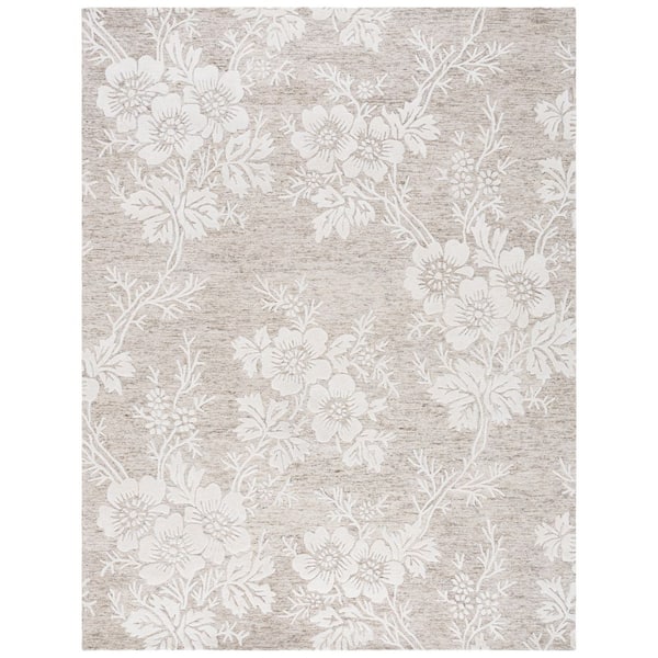 Glamour 6 ft. x 9 ft. Brown/Ivory Floral Area Rug