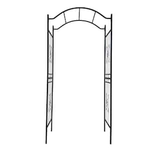 90.48 in. Metal Garden Arch Garden Arbor Trellis Climbing Plants Support Arch Outdoor Arch Party Events Arch in Black