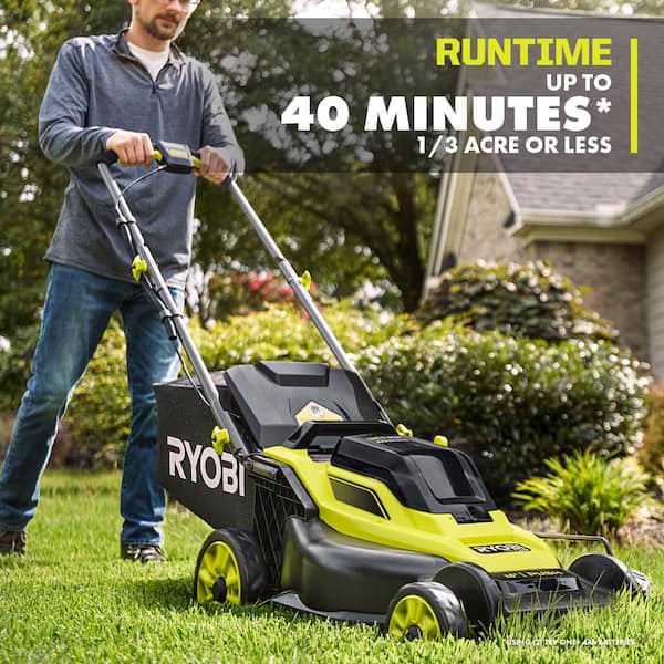 RYOBI 16 in. ONE+ 18-Volt Lithium-Ion Cordless Battery Walk Behind Push Lawn Mower (Tool Only)