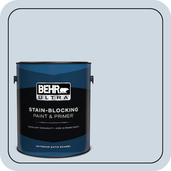 BEHR ULTRA 1 gal. #S520-1 Pale Cornflower Satin Enamel Exterior Paint & Primer