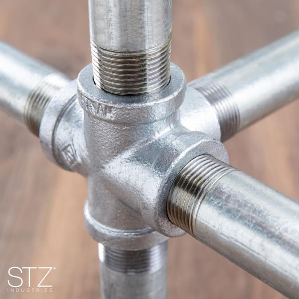 STZ 1/2 5-Way Galvanized Iron Cross with Side Outlet Fitting
