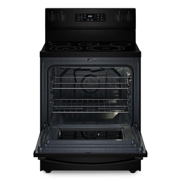 30 in. 5-Element Freestanding Electric Range in Black with Air Cooking Technology