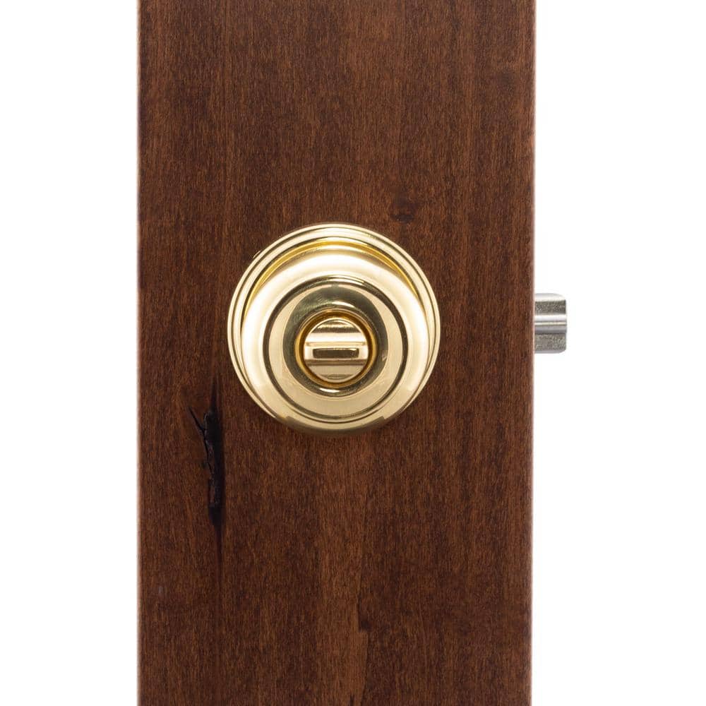 Polished Brass Colonial Keyed Entry Door Knob