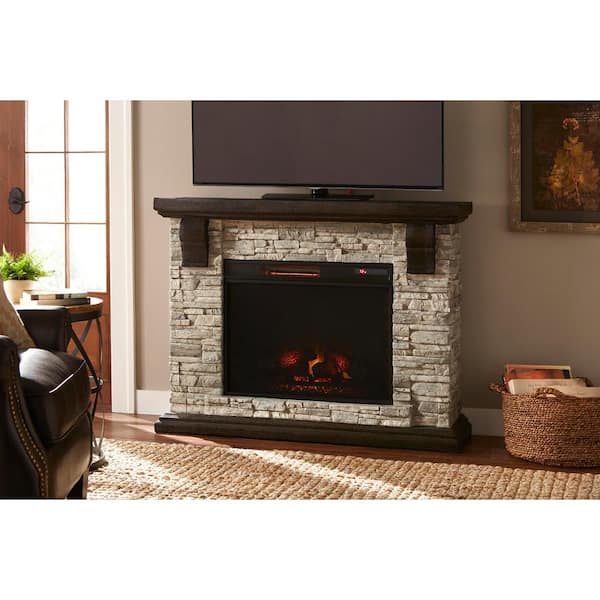 Home Decorators Collection Highland 50, Faux Stone Electric Fireplace Home Depot