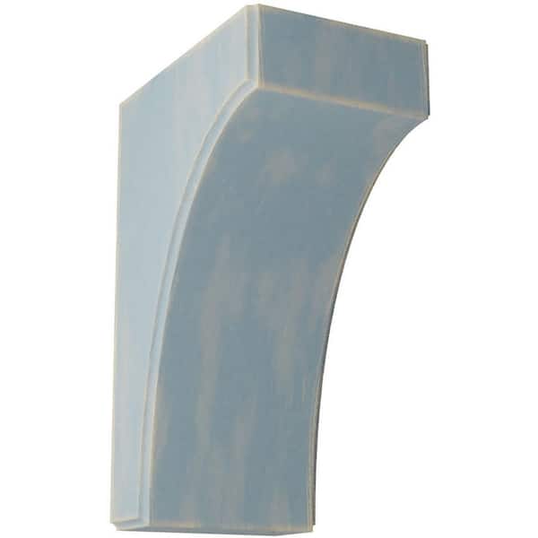 Ekena Millwork 5-1/4 in. x 12 in. x 8 in. Driftwood Blue Clarksville Wood Vintage Decor Bracket